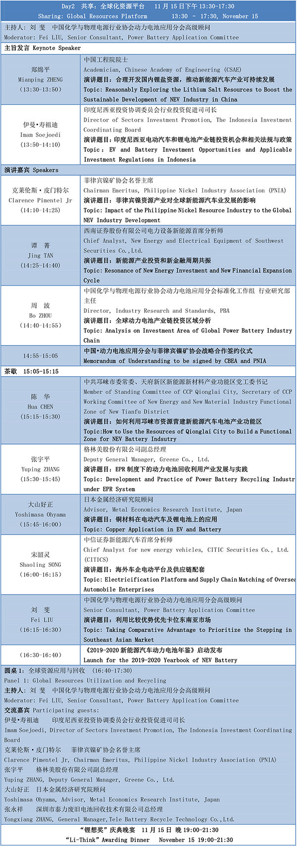 第四屆動(dòng)力電池應(yīng)用國(guó)際峰會(huì)(CBIS2019)議程