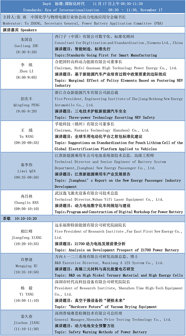 第四屆動(dòng)力電池應(yīng)用國(guó)際峰會(huì)(CBIS2019)議程