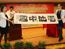 現(xiàn)場(chǎng)展示書(shū)法家為網(wǎng)站題寫(xiě)的站名